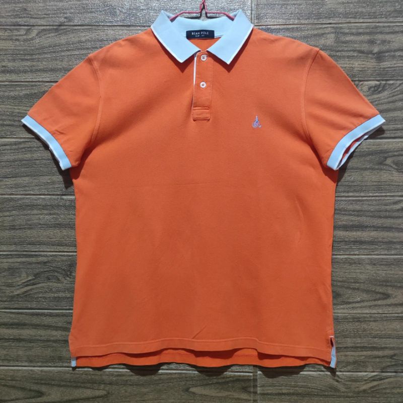 Jual Kaos Polo Kerah Bean Pole Second Orange Shopee Indonesia