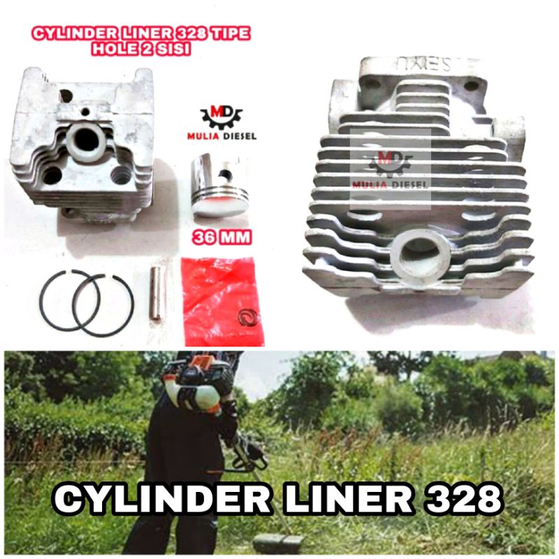 Jual Cylinder Block Blok Assy Mesin Potong Rumput 328 Model 2 Hole H ...