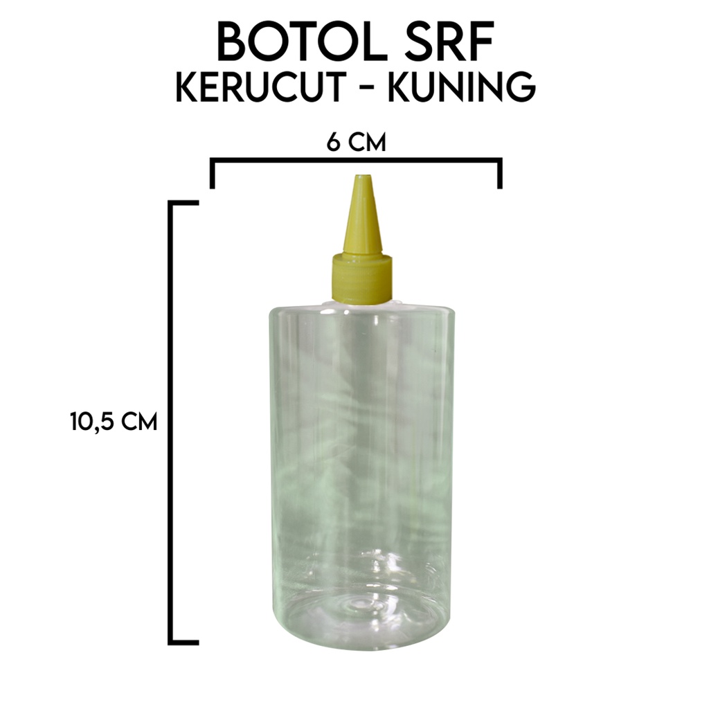 Jual Botol SRF 250ml Tutup Kerucut Kuning Body Natural | Shopee Indonesia