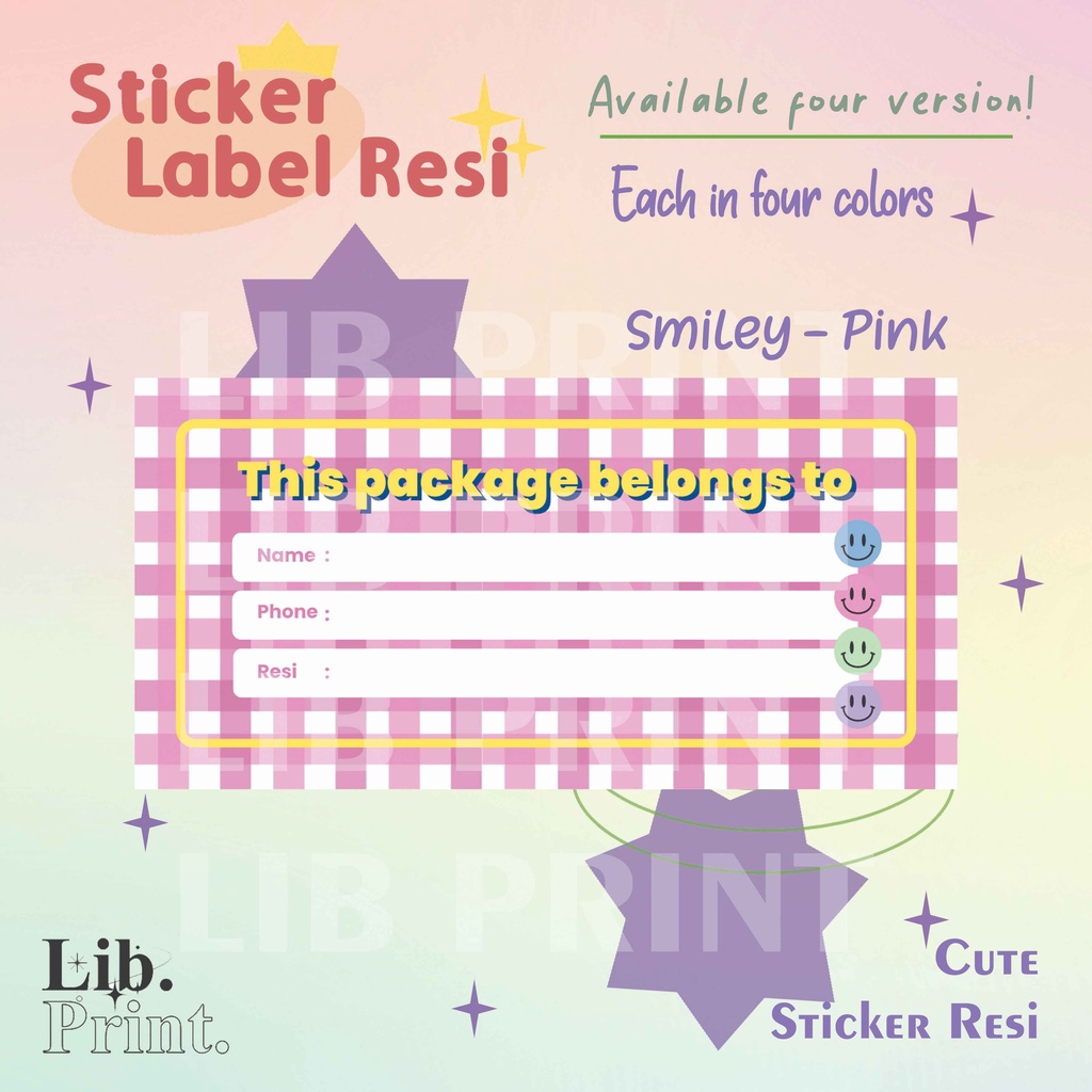 Jual STICKER RESI PENGIRIMAN / LABEL RESI PENGIRIMAN / AESTHETIC / CUTE ...