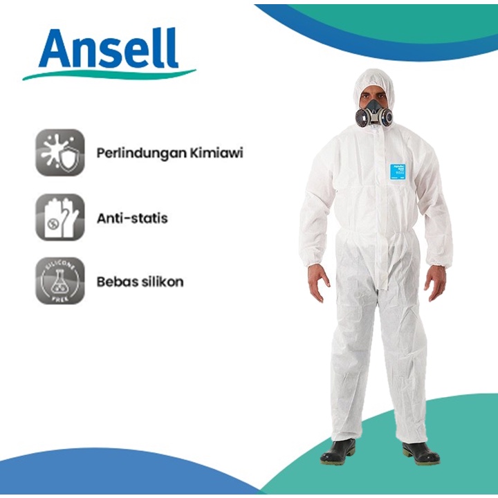 Jual Ansell Alphatech 1500 Plus Model 111 Baju APD Hazmat Suite APD ...