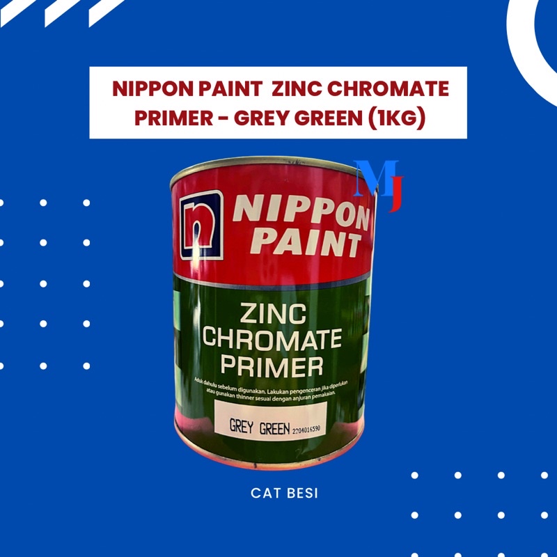 Jual Cat Besi Nippon Paint Zinc Chromate Primer Grey Green (1kg