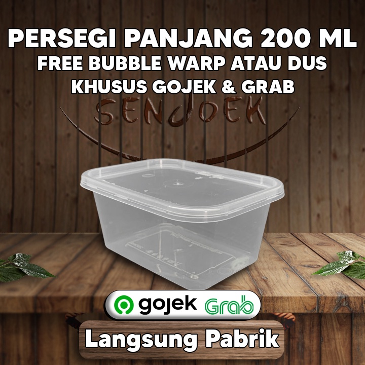 Jual Thinwall Rect Kotak Makan Plastik 200 Ml Food Container Rect 200 Ml Shopee Indonesia 8784