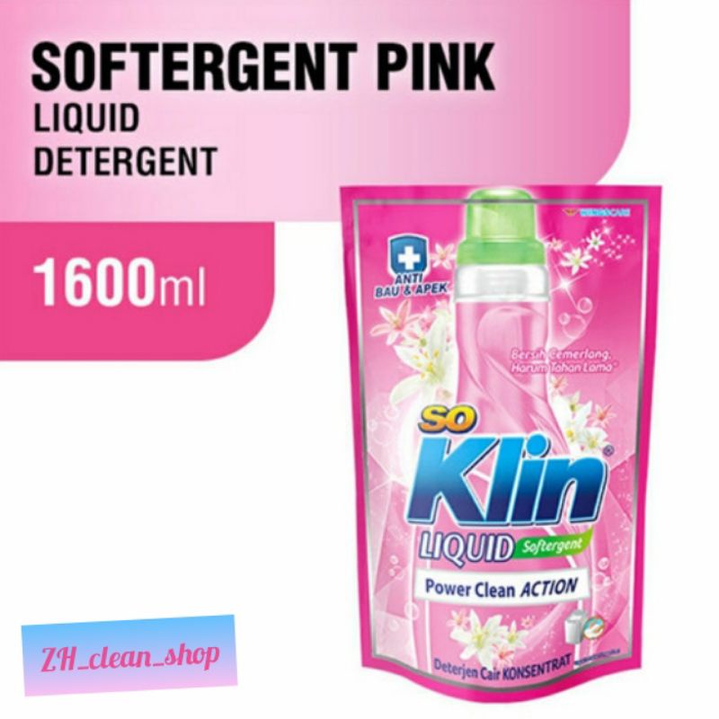 Jual SoKlin Liquid Detergen Cair Softergent Pink 1600 ml Shopee Indonesia
