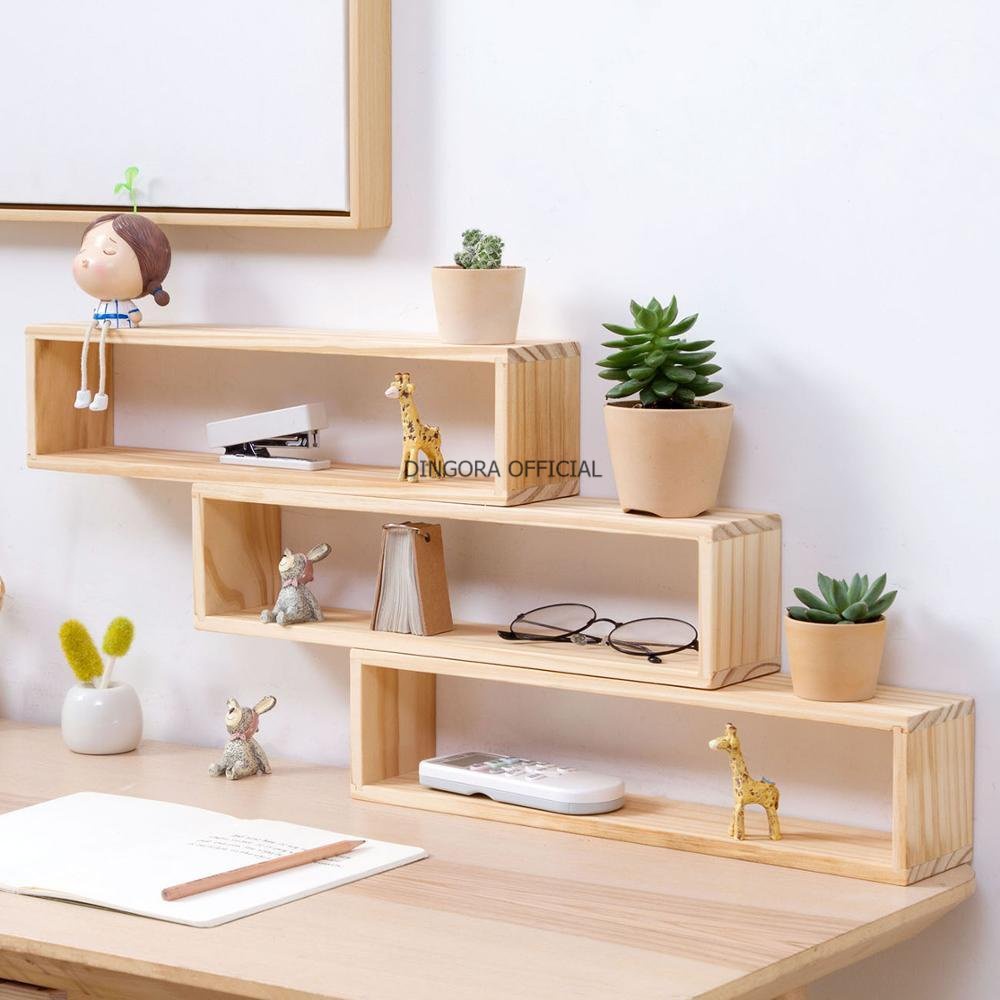 Jual Table Display Wood Shelf Desktop Storage | Rak Organizer Susun ...