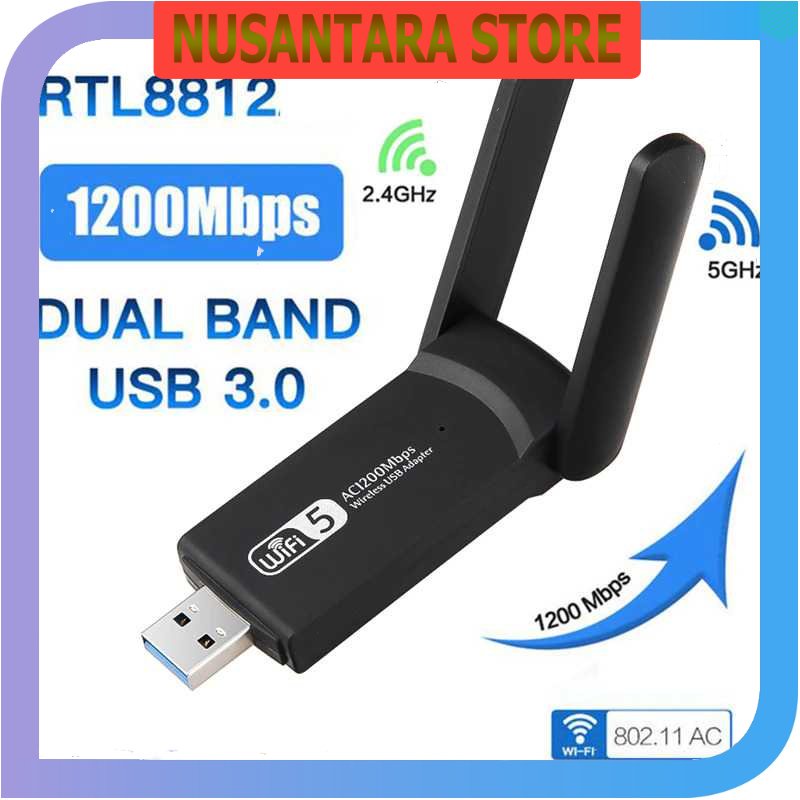 Jual USB WiFi Transmitter Receiver Dongle 802.11ac 1200Mbps - AC1200 Di - Foto 10