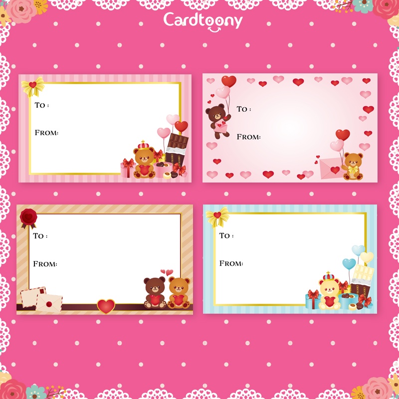 Jual Stiker Label Kado Valentine Pink Imut Lucu Beruang Sticker ...
