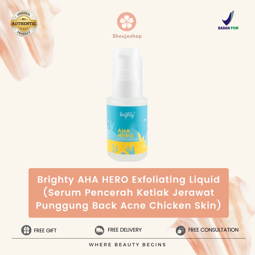Jual Brighty AHA HERO Exfoliating Liquid (Serum Pencerah Ketiak Jerawat Punggung Back Acne