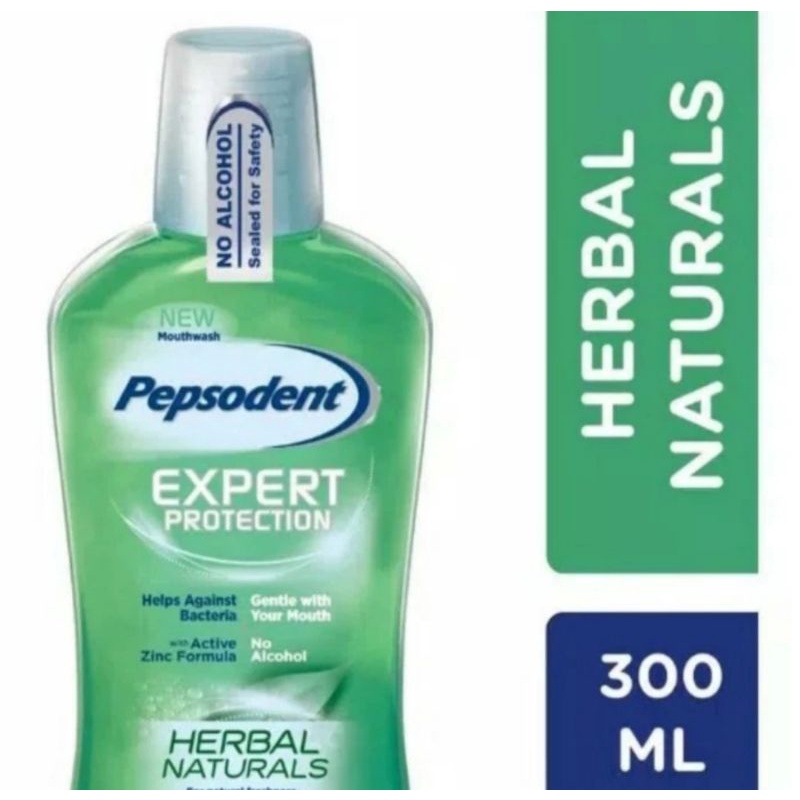 Jual Pepsodent Mouthwash Expert Protection Herbal Natural 300 ML
