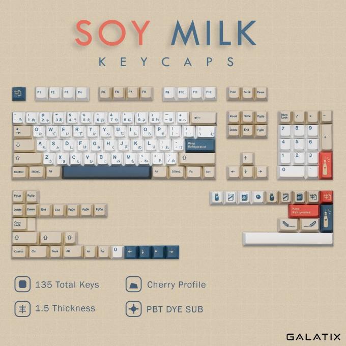 Jual Keycaps Soy Milk PBT Cherry Profile Keycap Shopee Indonesia