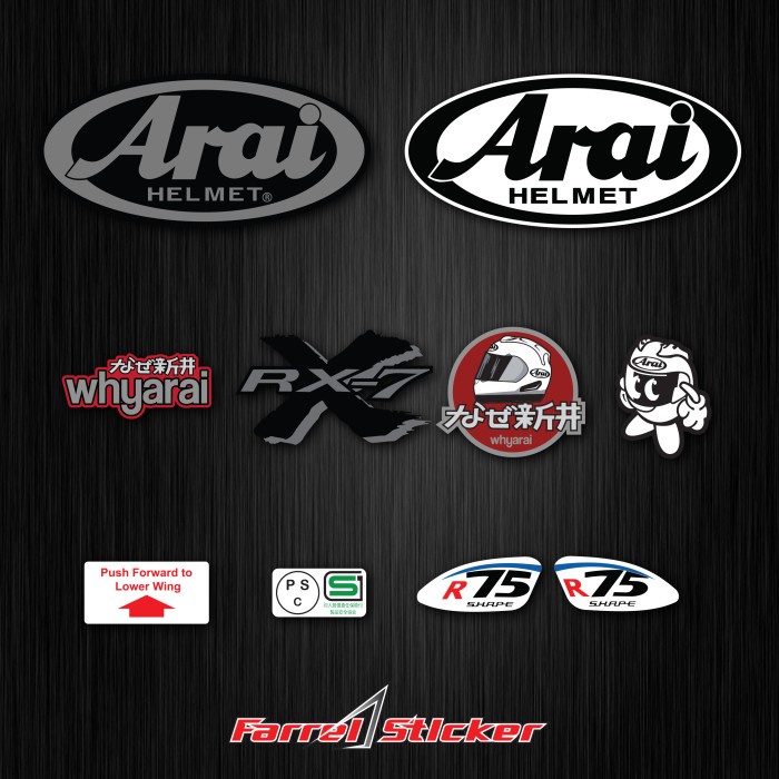 Jual Stiker Helm Sticker Helmet RX 7 R75 shape Push Forward PSC Terbaik ...