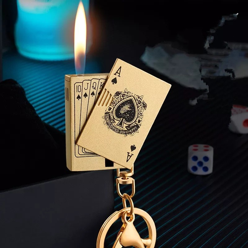 Jual korek api gantungan kunci slide logo kartu remi key chain lighter ...