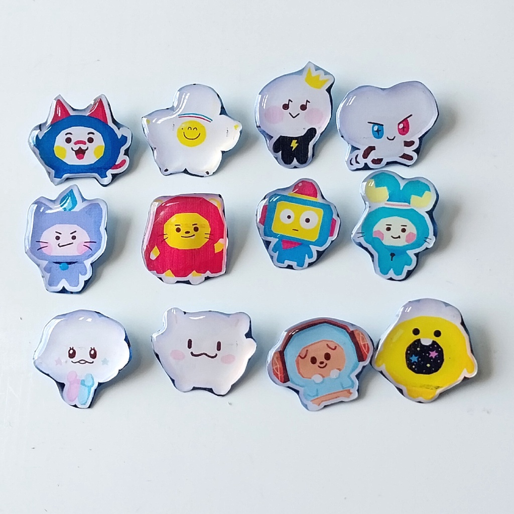 Jual TREASURE PIN BUTTON SET BROS TREASURE X LINE CHARACTER ISI 12 PCS ...