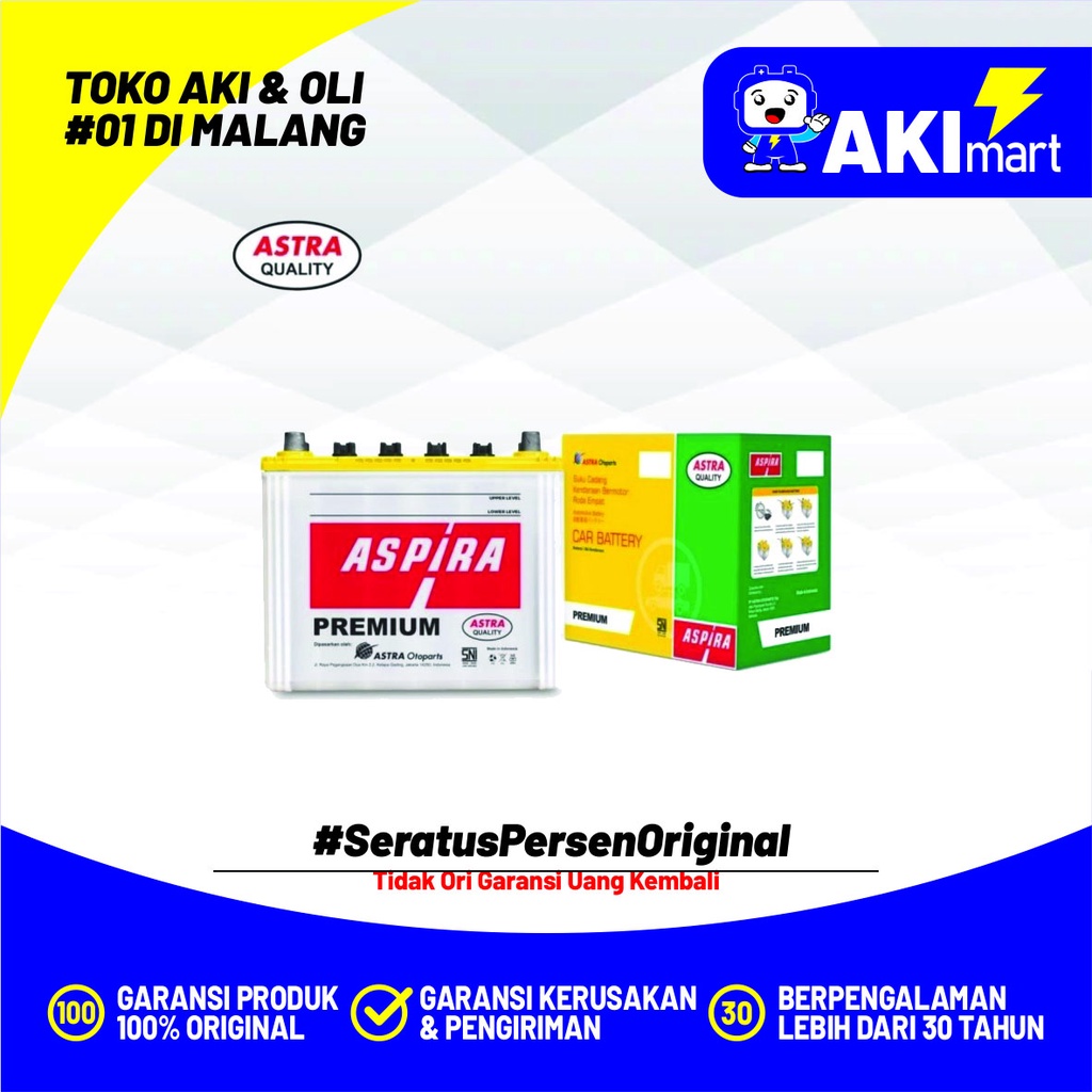 Jual AKI MOBIL ASPIRA NS 60 ACCU DAIHATSU, TARUNA, XENIA, TERIOS, APV