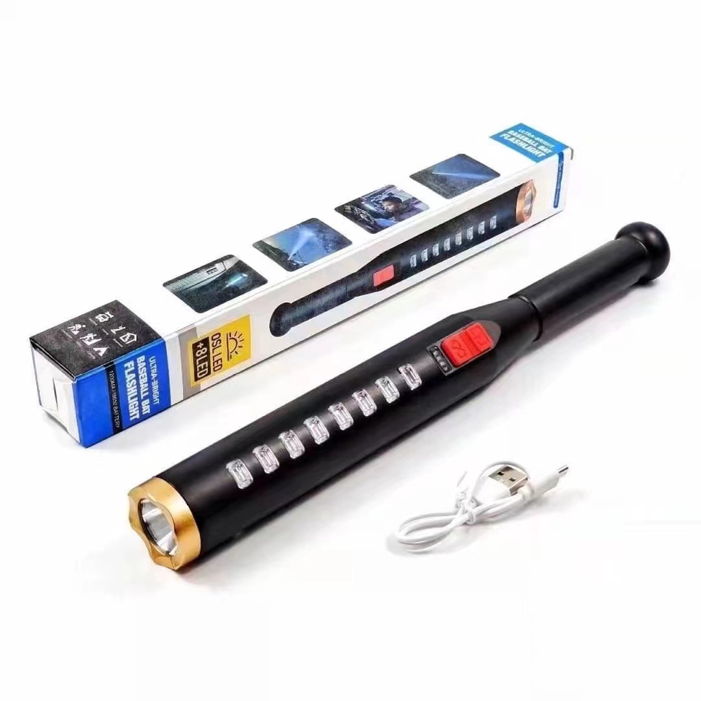 Jual Senter 8 LED Flashlight Baseball USB Rechargeable | Shopee Indonesia