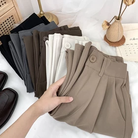 Loose Pants Celana Kantor Wanita Celana Kulot Formal Wanita Katun Polyester Ypd.Id