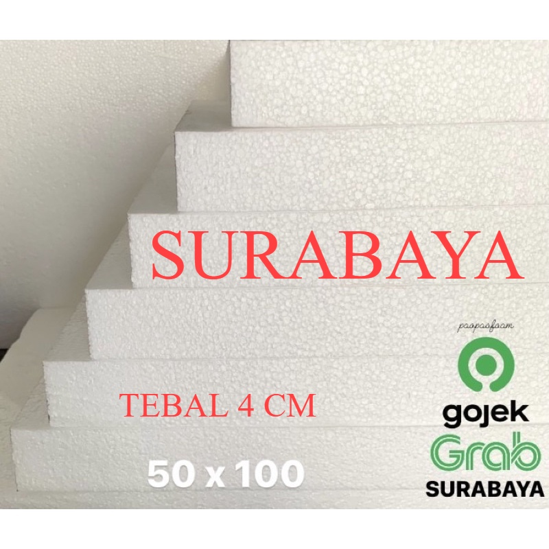 Jual Styrofoam Gabus Lembaran 50 X 100 Cm Tebal 4 Cm (KHUSUS GOJEK/GRAB ...