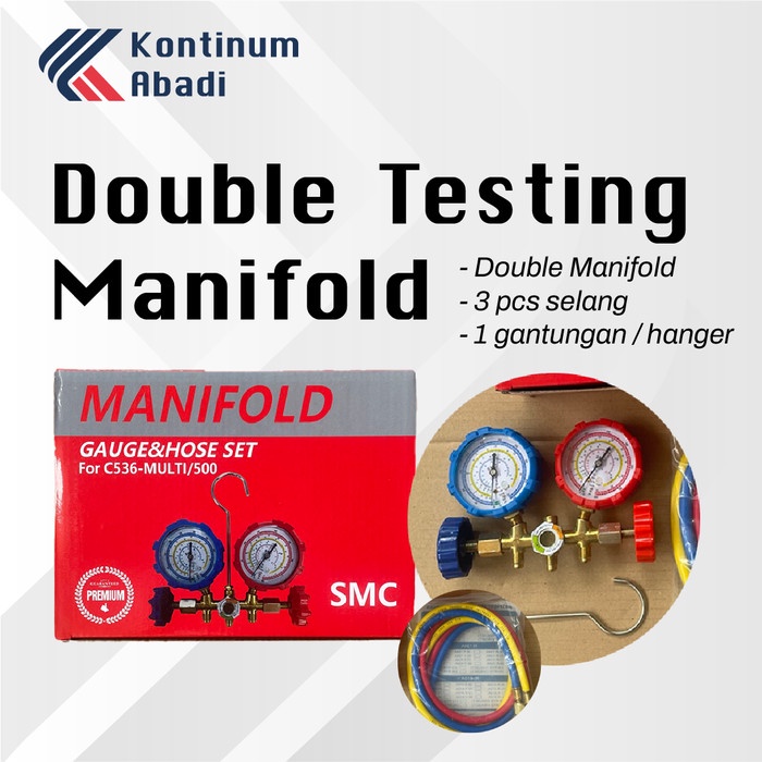 Jual Pengukur Double Testing Manifold Set R22 R32 R410 R134A | Shopee ...