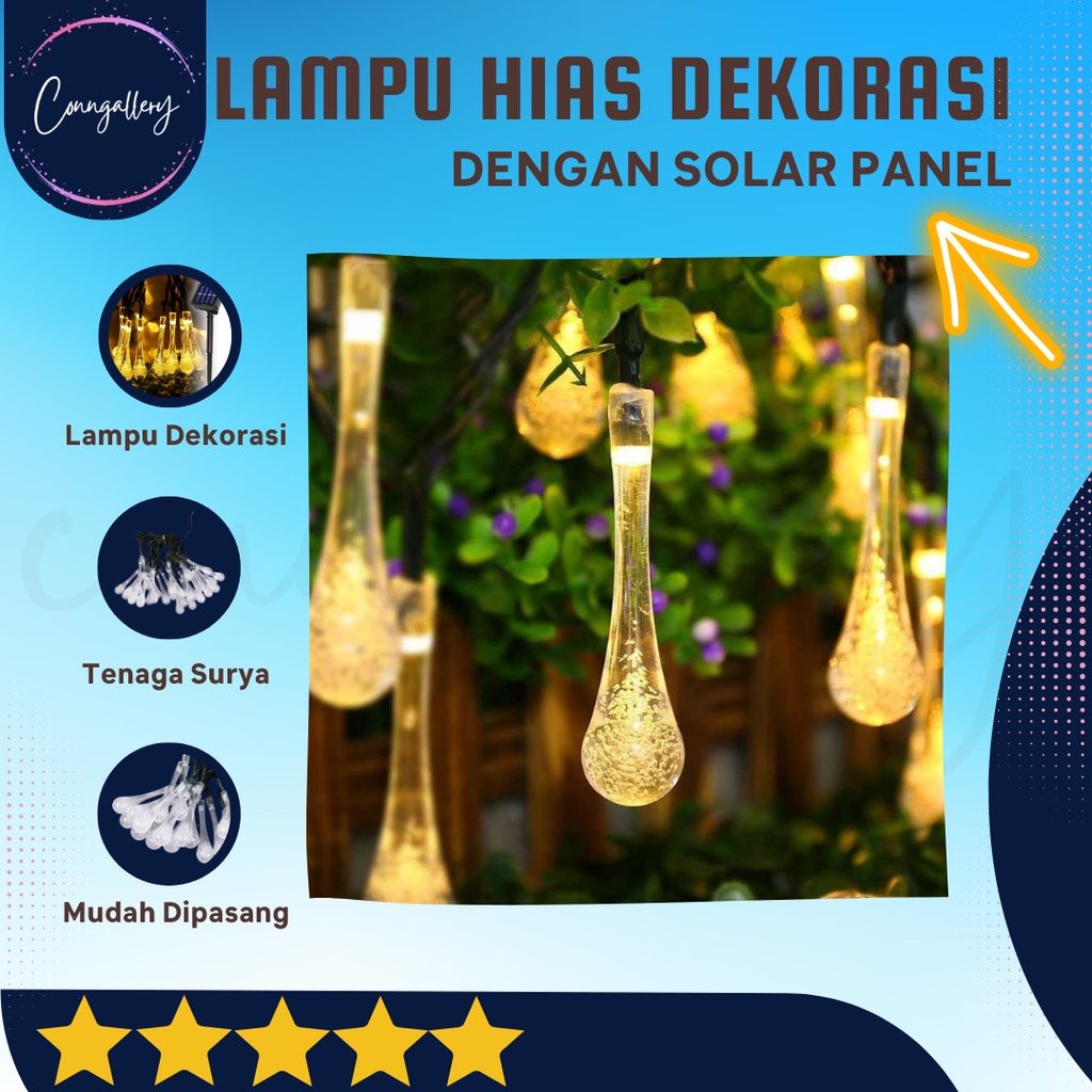 Jual Lampu Hias Dekorasi Tenaga Surya Design Raindrop Led Meter