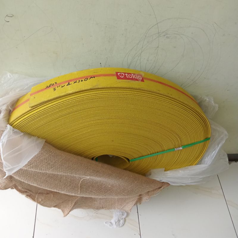 Jual Ban Mesin Diesel 3"×4ply Tebal 5mm Flat Transmission Belt Kuning