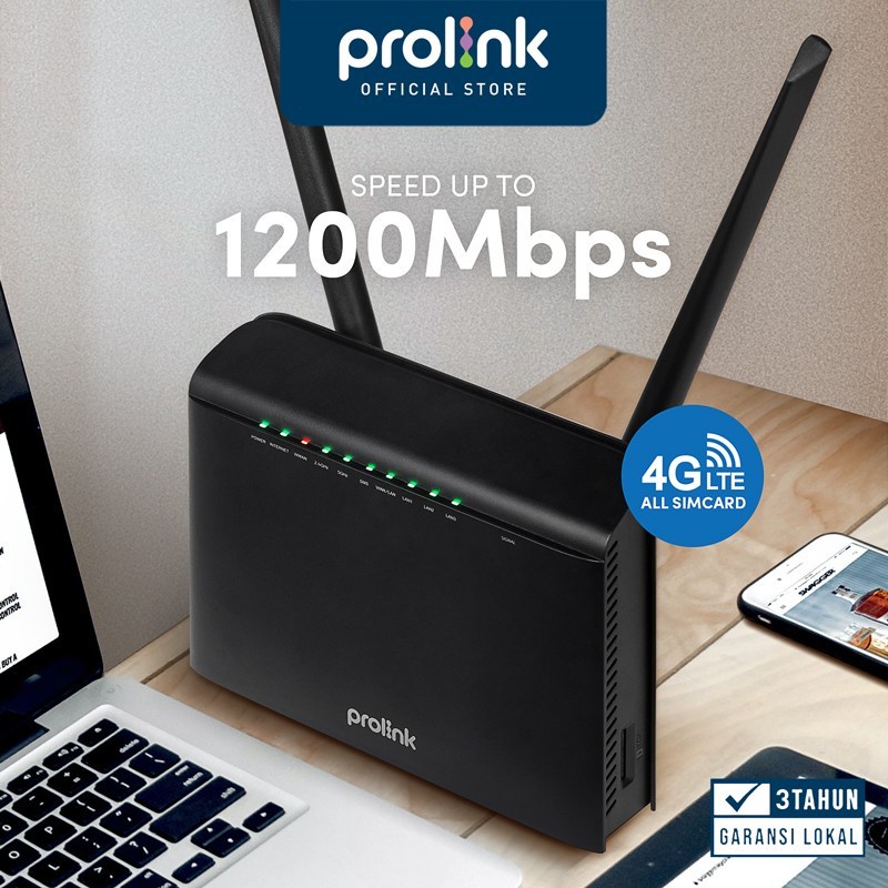 Jual Prolink SIM 4G LTE UNLOCK Fixed line Modem WiFi Router CAT 6 Dual ...