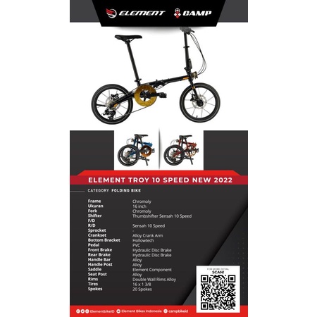 Jual promo Januari 16 Seli element Troy 10 10Sp sensah hydro brake jangkrik chromoly frame Shopee Indonesia