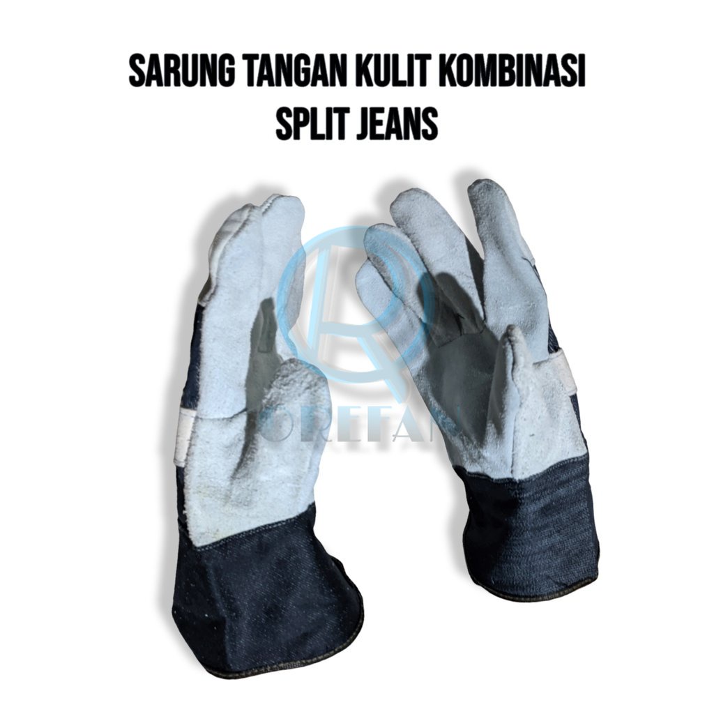 Jual Sarung tangan kulit kombinasi split jeans fitter safety glove ...