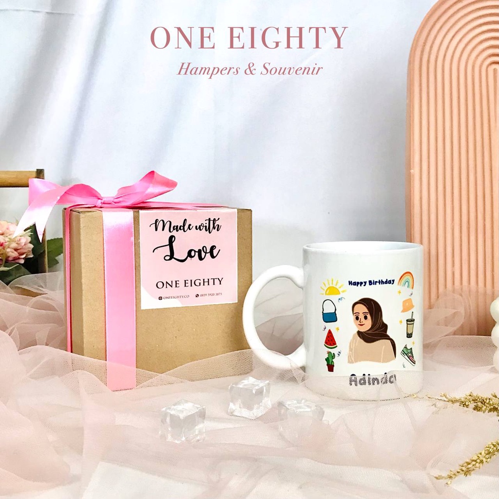Jual MUG GELAS KERAMIK CUSTOM MUG KARAKTER KADO ULANG TAHUN KADO WISUDA