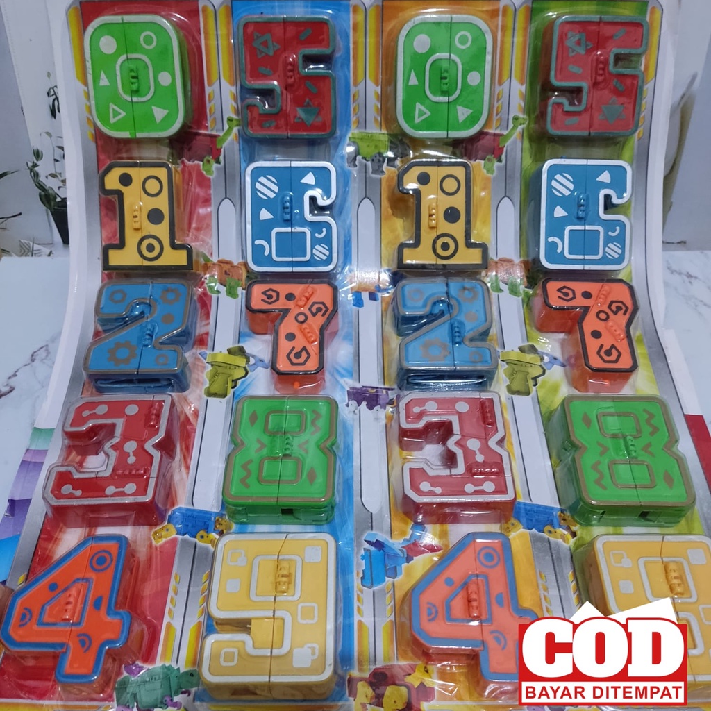 Jual 10 Pcs Mainan Robot Angka 0 - 9 / Mainan Robot Transform Angka ...
