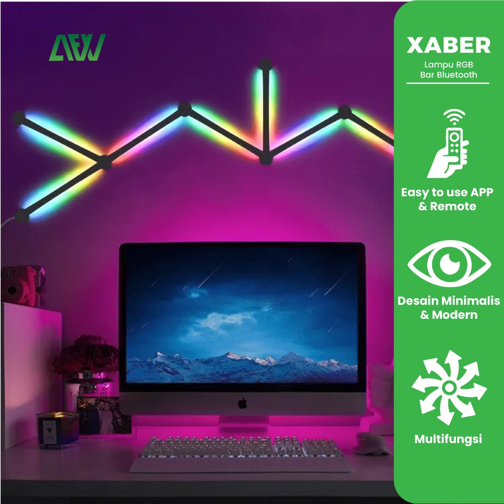 Jual All For Work Lampu RGB Bluetooth XABER Panjang 4,5 Meter Smart ...