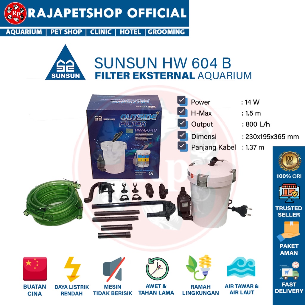 Jual ( EXTERNAL FILTER ) SUNSUN HW 604B CANISTER AQUARIUM AQUASCAPE ...