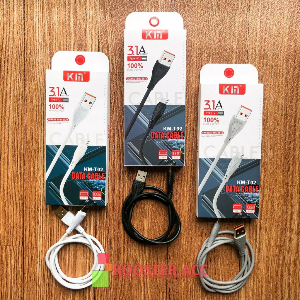 Jual KABEL DATA KIN TYPE C KM T02 | Shopee Indonesia