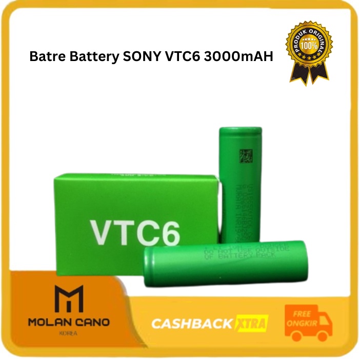 Jual MOLAN CANO Batre Battery SONY VTC6 3000mAH Authentic Shopee