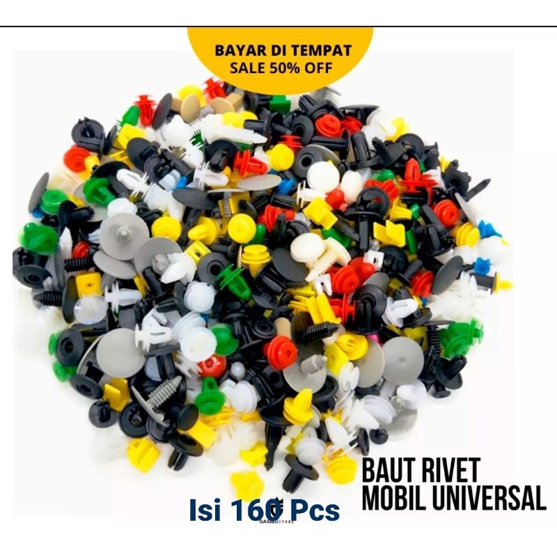 Jual Baut Rivet Mobil Random Universal Isi Komplit 160 Pcs | Shopee ...