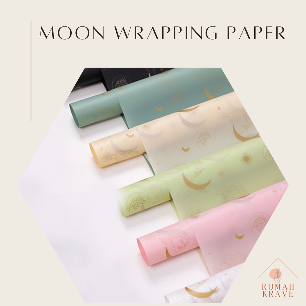 Jual RUMAH KRAVE - Moon Wrapping Paper Kertas Buket Bunga Cellophane ...