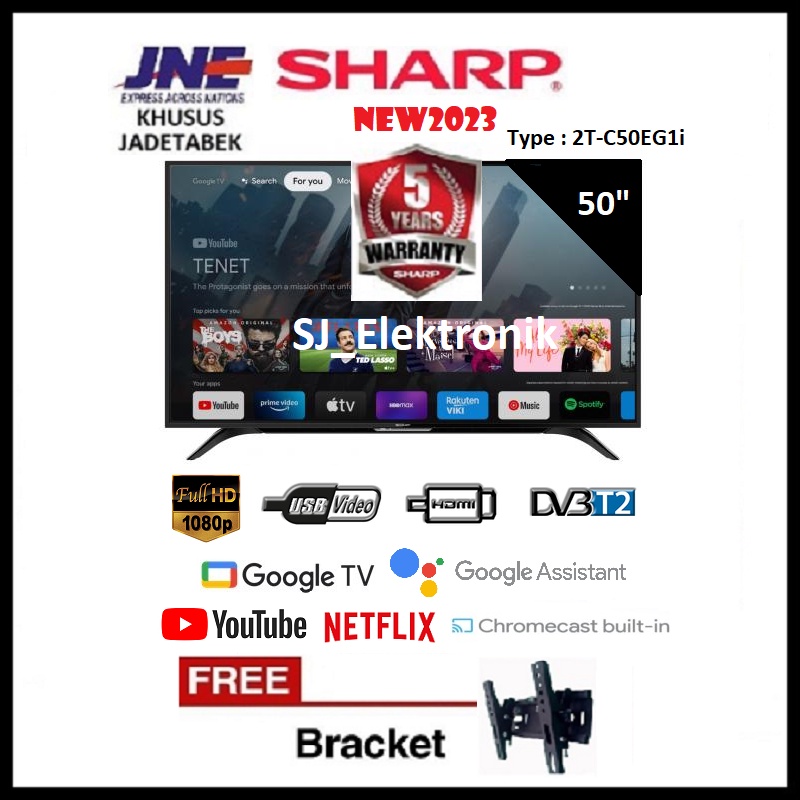 Jual Braket + LED TV Sharp 50 Inch 2TC50EG1i / 50EG1i FullHD Google