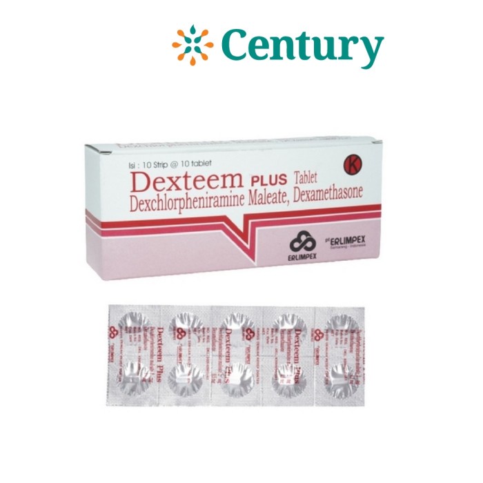 Jual DEXTEEM PLUS 2 MG TAB 100'S 1 STRIP ISI 10 TAB/ALERGI/GATAL/RADANG ...