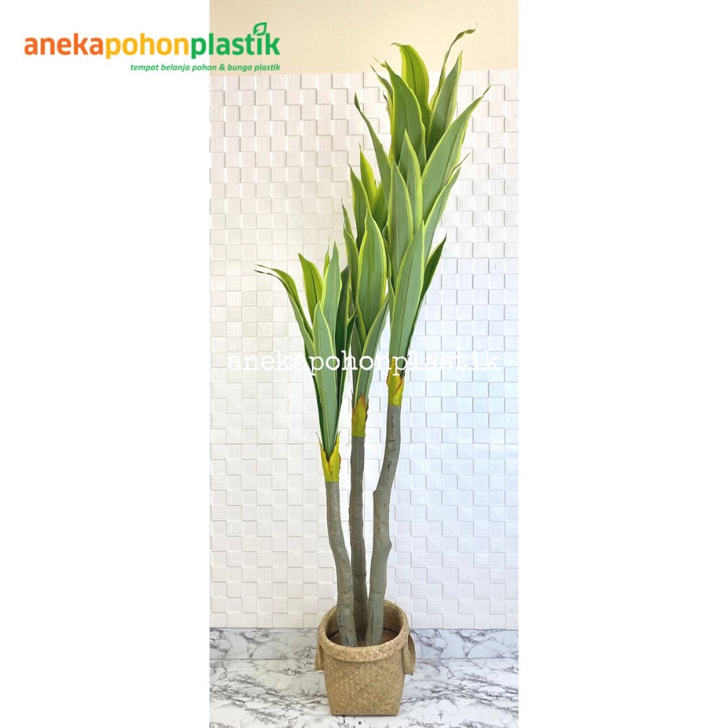 Jual Pohon Artificial Tanaman Hias Pandan Bali Tepi Kuning X T Latex Cover Anyaman Purun