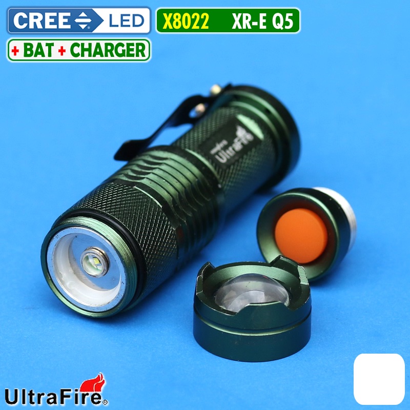 Jual Senter Led X8022 Zoom Mini Saku UltraFire Cree Q5 Camping Komplit ...