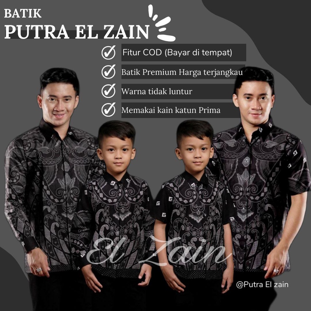 Jual Batik Putra EL Zain TERBARU Couple sweet || couple batik ayah dan ...