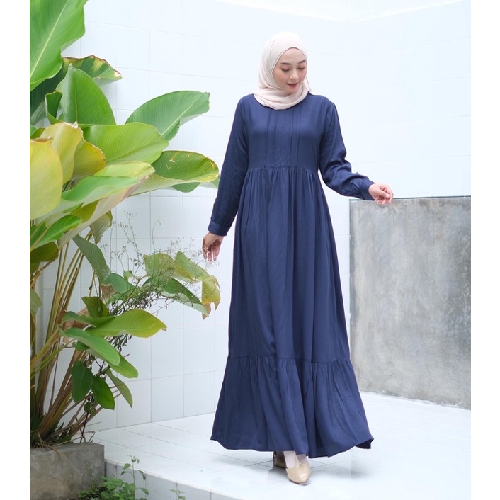 Jual Restock Yasmin Dress Resleting Depan Gamis Rayon Twill Shopee Indonesia