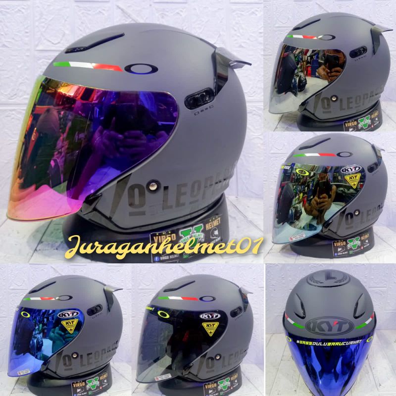 Jual HELM KYT DJ MAXI SOLID GORILA GREY MATT DOFF PAKET GANTENG LEOPARD ...