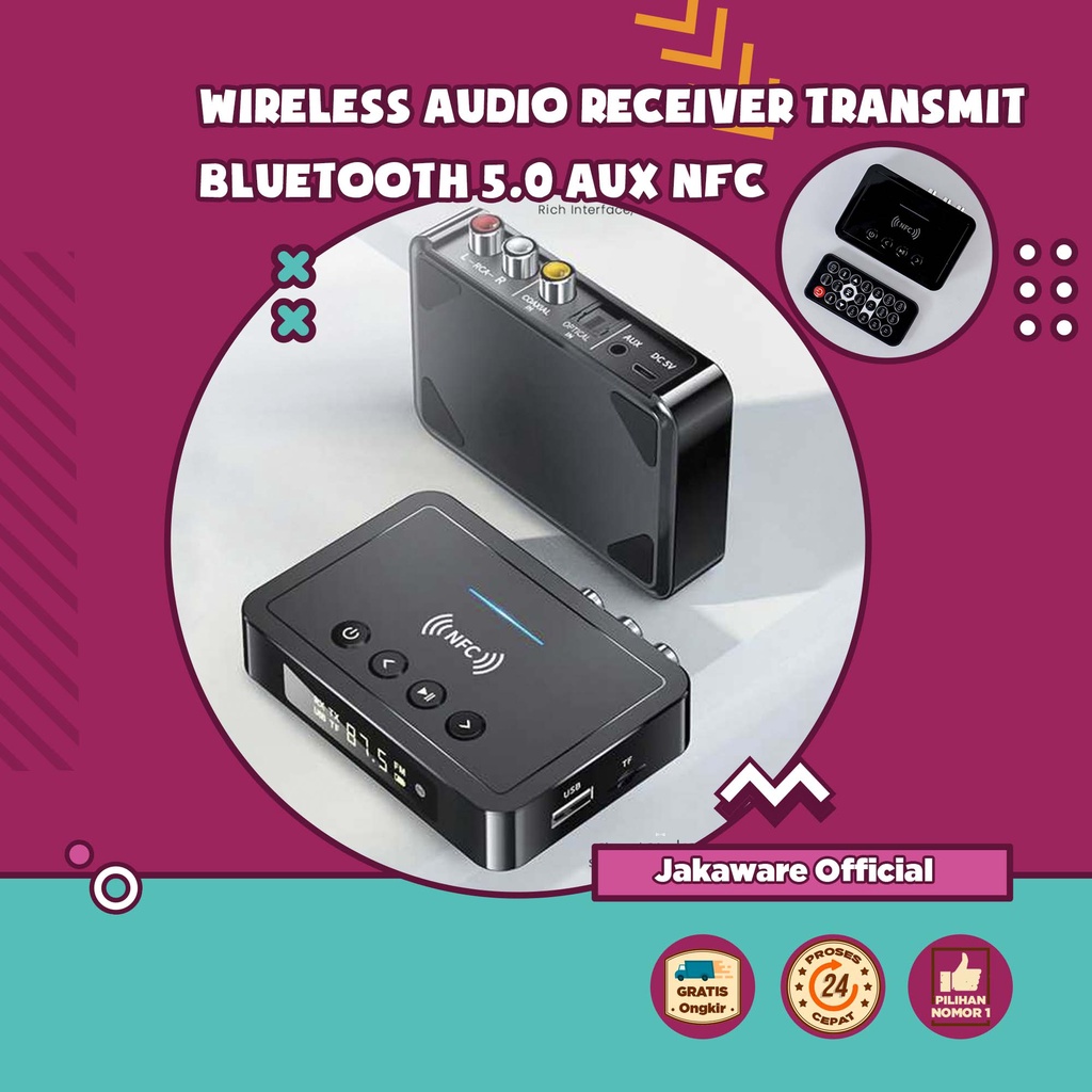 Jual VIKEFON Wireless Audio Receiver Transmitter Bluetooth 5.0 AUX NFC