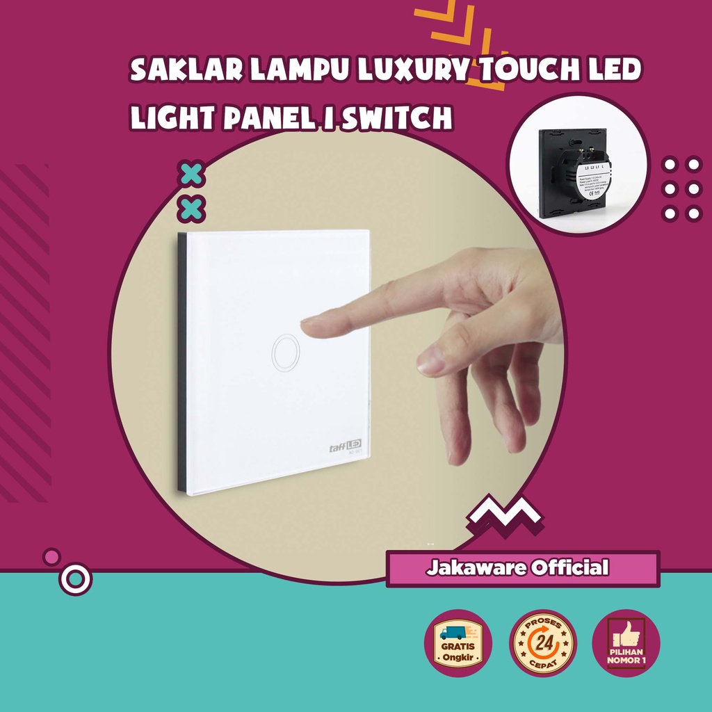 Jual Saklar Lampu Luxury Touch Led Light Panel Futuristik Sistem Sentuh Konvesional Eu Plug