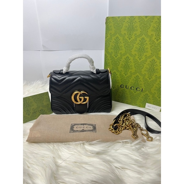 Jual TAS GUCCI MARMONT TOP HANDLE MINI BLACK Shopee Indonesia