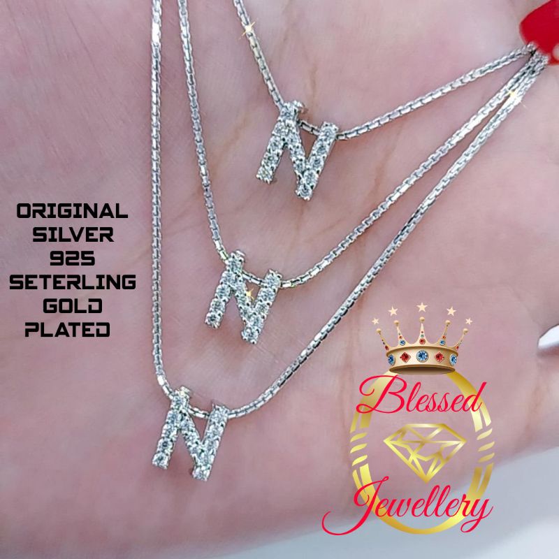 Jual KALUNG PERAK ASLI 925 LAPIS EMAS MODEL ITALI SANTA & LIONTIN HURUF