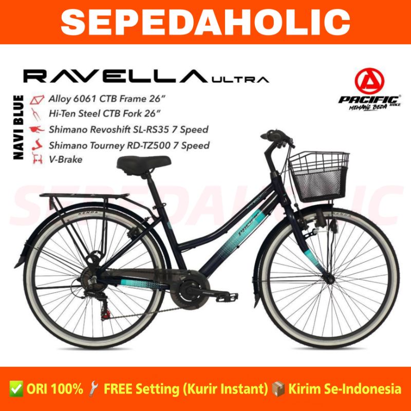 Jual Sepeda Keranjang PACIFIC RAVELLA ULTRA 7 Speed 26 Inch Remaja ...