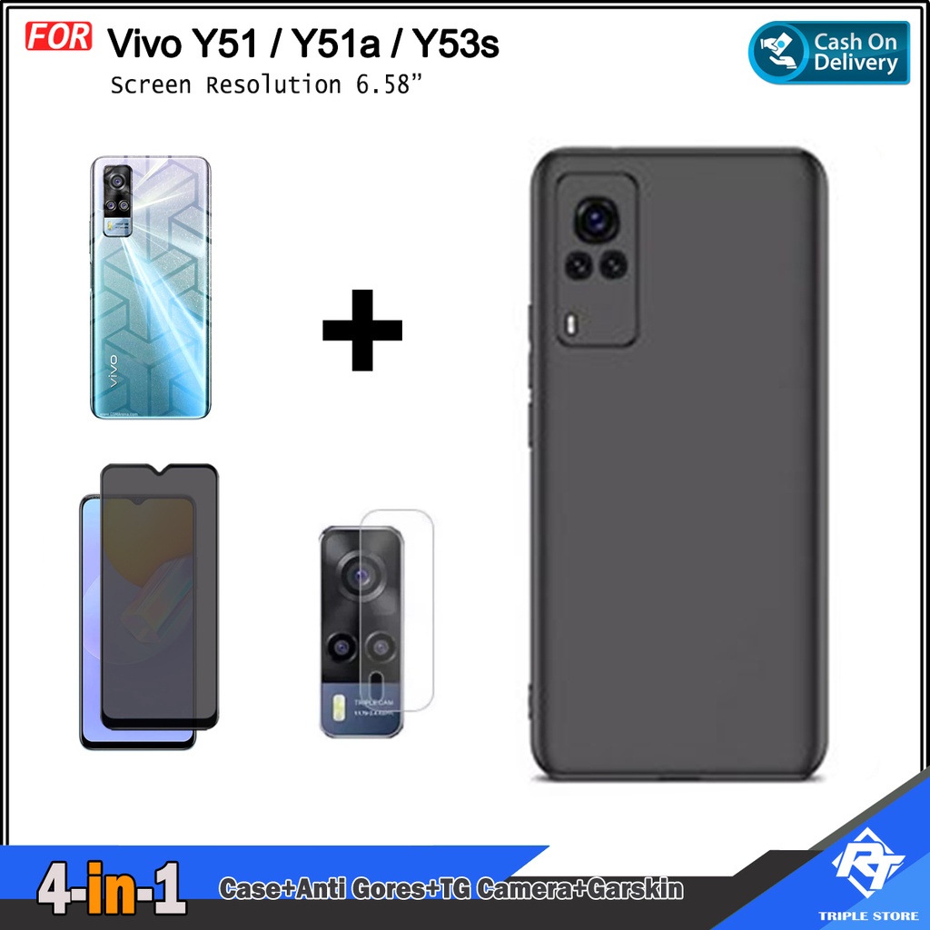 Jual Paket 4in1 Case Slim Matte Vivo Y51 Vivo Y51a Vivo Y53s Free