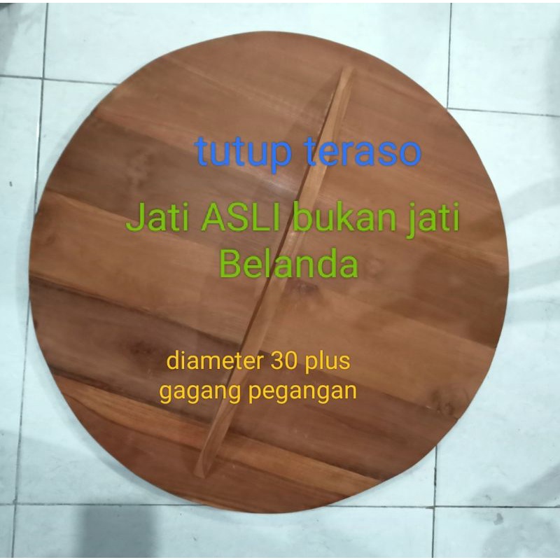 Jual Tutup Kayu Gentong Teraso Diameter 30 Jati Bukan Jati Belanda