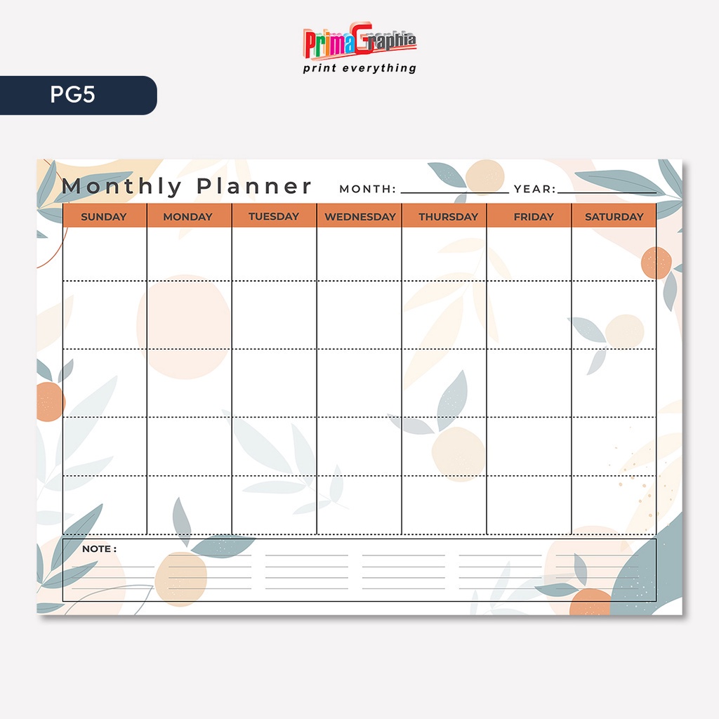 Jual Cetak Monthly Planner Schedule Jadwal Bulanan | Shopee Indonesia